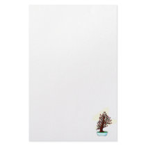 Upright Bonsai Thick Trunked Winter Shape Stationery Design