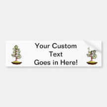 Upright bonsai yellow flowers graphic design bumper stickers