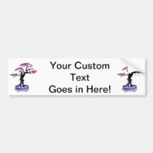 Upright Deadwood Bonsai Purple Bumper Stickers