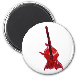 Upright orchestra bass image red version magnet