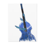 Upright orchestral acoustic double bass blue art postcards