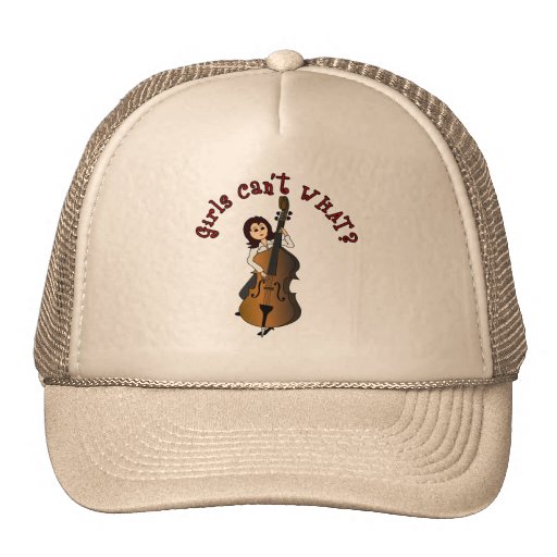 Upright String Double Bass Girl Hats