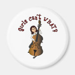 Upright String Double Bass Girl Magnets
