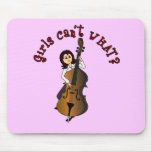 Upright String Double Bass Girl Mouse Pad