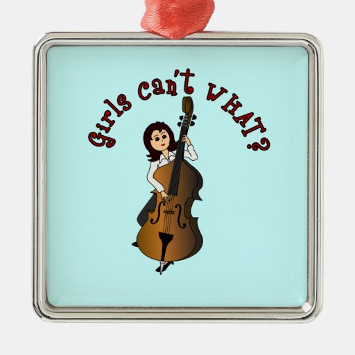 Upright String Double Bass Girl Christmas Tree Ornaments