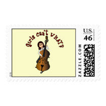 Upright String Double Bass Girl stamps