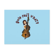 Upright String Double Bass Girl Post Card
