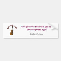 Upright String Double Bass Player Bumper Sticker