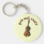 Upright String Double Bass Player Keychain