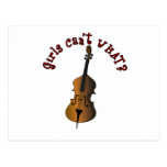 Upright String Double Bass Player Post Cards