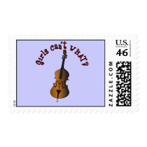Upright String Double Bass Player stamps
