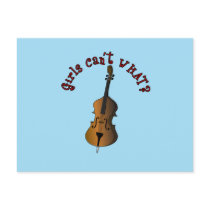Upright String Double Bass Player Post Cards