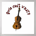 Upright String Double Bass Player Posters