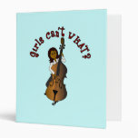 Upright String Double Bass Player Woman 3 Ring Binder