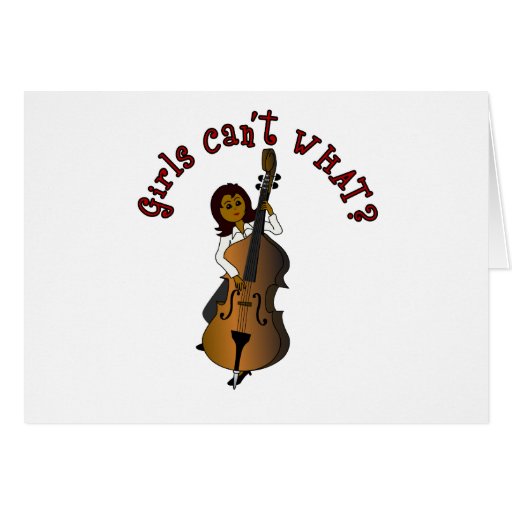Upright String Double Bass Player Woman Card