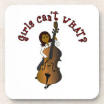 Upright String Double Bass Player Woman Coaster