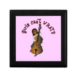 Upright String Double Bass Player Woman Jewelry Box