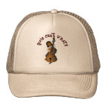 Upright String Double Bass Player Woman Trucker Hat