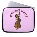 Upright String Double Bass Player Woman Laptop Sleeves