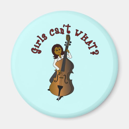 Upright String Double Bass Player Woman Refrigerator Magnet