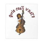 Upright String Double Bass Player Woman Note Pad