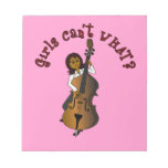 Upright String Double Bass Player Woman Memo Note Pad