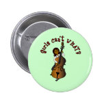 Upright String Double Bass Player Woman Pins