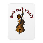 Upright String Double Bass Player Woman Rectangular Magnet