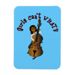 Upright String Double Bass Player Woman Flexible Magnets