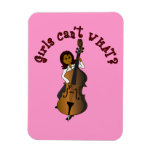 Upright String Double Bass Player Woman Vinyl Magnet