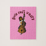 Upright String Double Bass Player Woman Jigsaw Puzzles