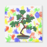 Upright young bonsai graphic refrigerator magnet