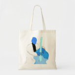uprightbassplayerBlueWhiteversion Canvas Bags