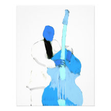 uprightbassplayerBlueWhiteversion Invitations