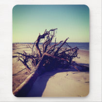 Uprooted Tree On The Beach mousepads
