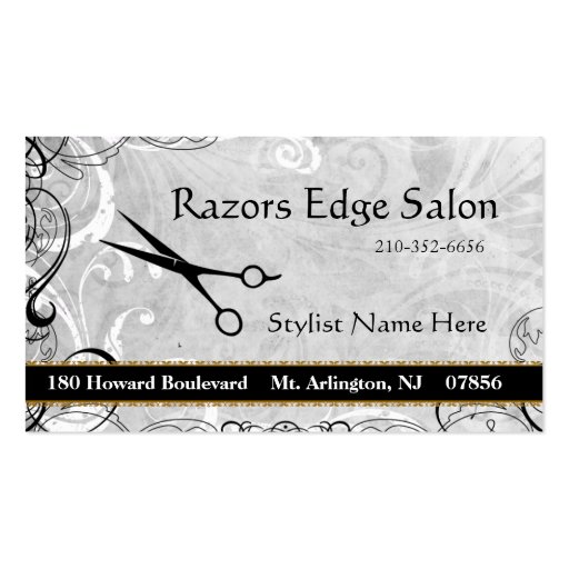 Upscale Salon Flourishes Appointment Business Card (front side)
