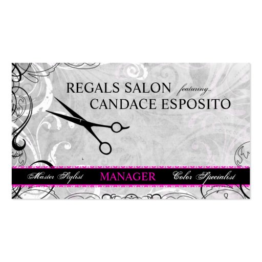 Upscale Swirls and Fluers Salon Business Card