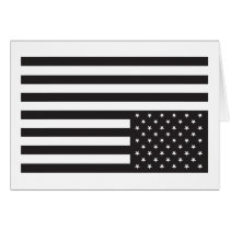 Upside Down American Flag in Black. cards