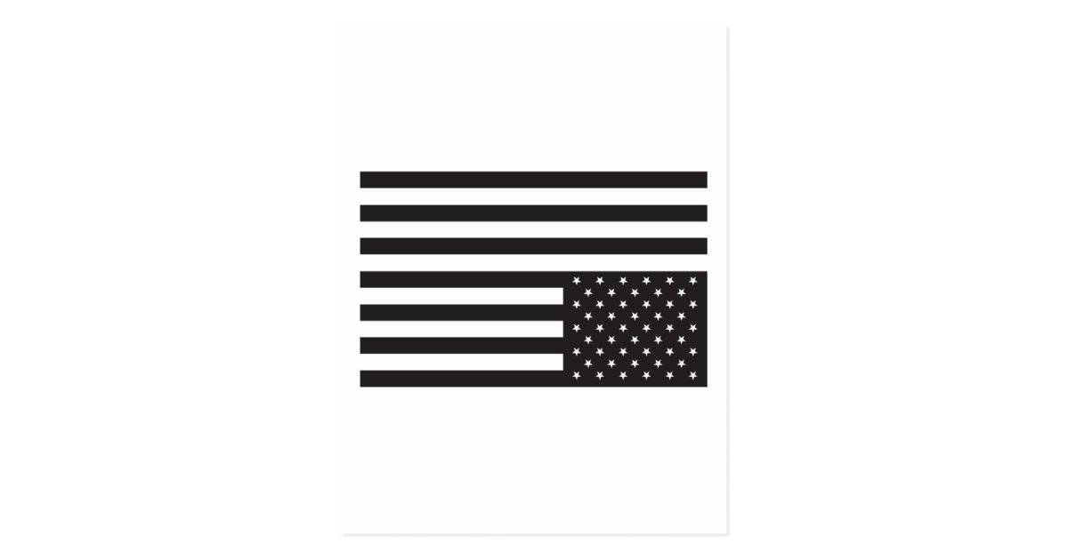 Upside Down American Flag in Black. Postcard Zazzle