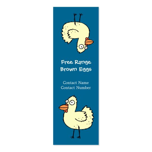 Upside Down Cartoon Chicken  Bookmark Business Card Template (front side)