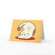 Upside Down Cat card