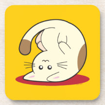 Upside Down Cat Drink Coasters