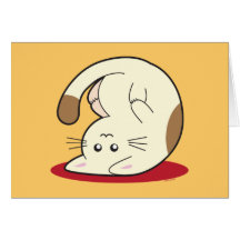 Upside Down Cat Greeting Card