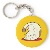 Upside Down Cat Key Chain