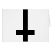 Upside Down Cross Greeting Cards