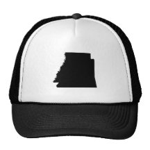 Upside Down Map of Arkansas Trucker Hats