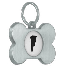 Upside Down Map of New Hampshire Pet ID Tags