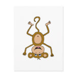 upside down monkey postcard