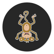 upside down monkey stickers by animalmadness upside down monkey stickers