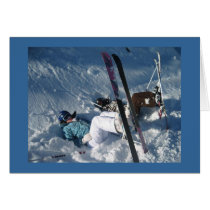 Upside down skiing cards